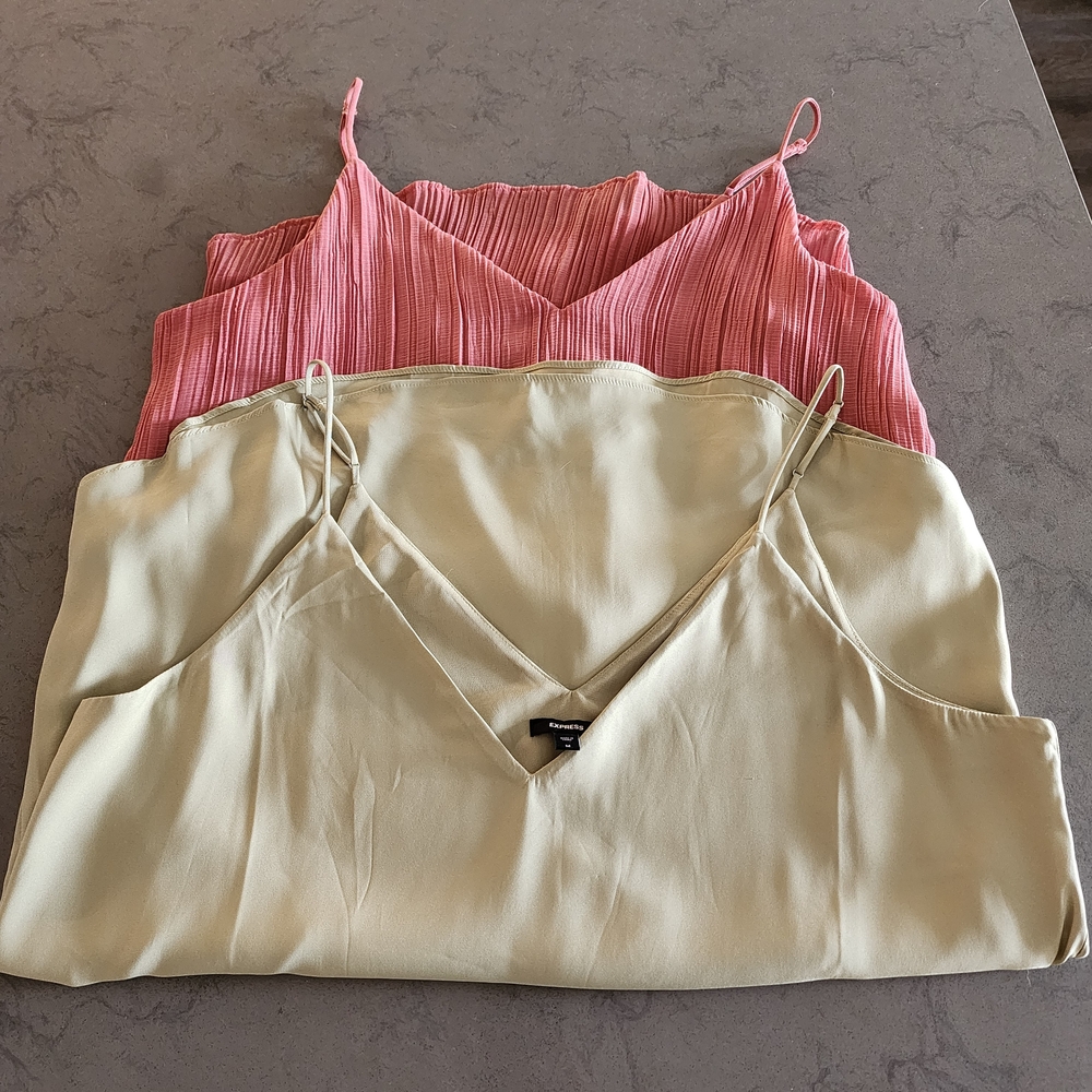 Elegant Pink and Light Green Women's Tops